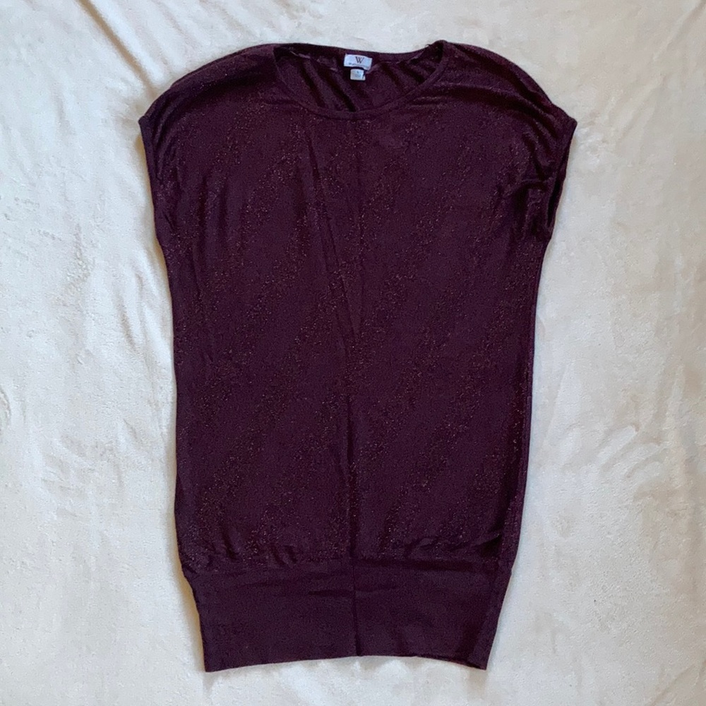 Worthington size L dark red sparkle top